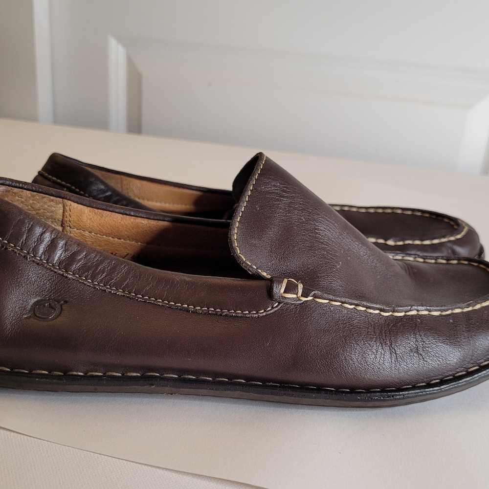 Men's Born Leather Loafer Slip-on Shoes size 10.5  (44.5) - Picture 2 of 12